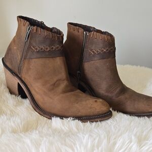 OLD WEST genuine leather western ankle boot